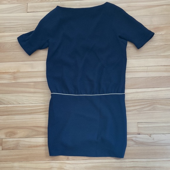 Ba&sh navy dress with gold piping sz0 - Picture 2 of 6